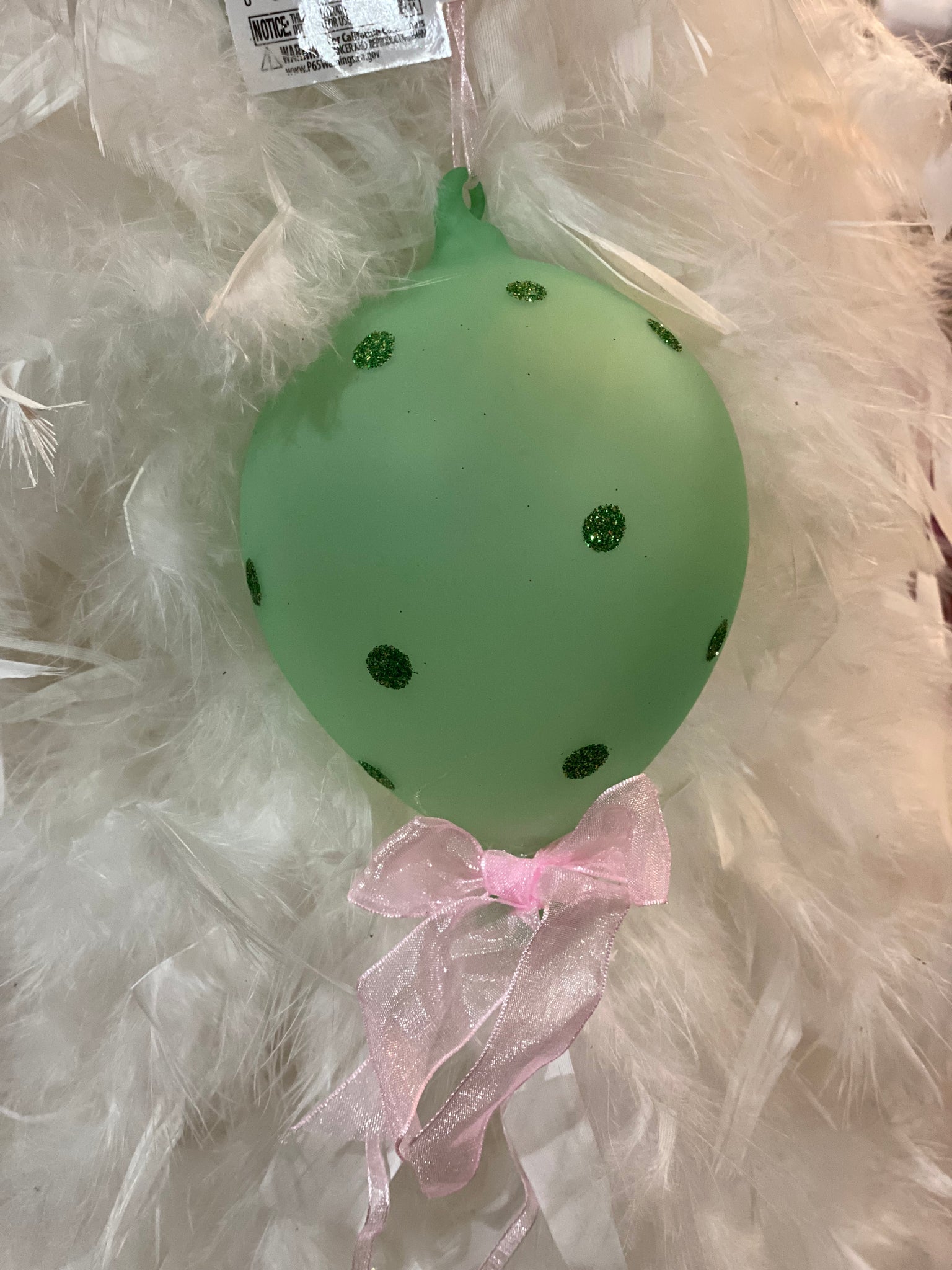 Green Glitter Dot Balloon Ornament