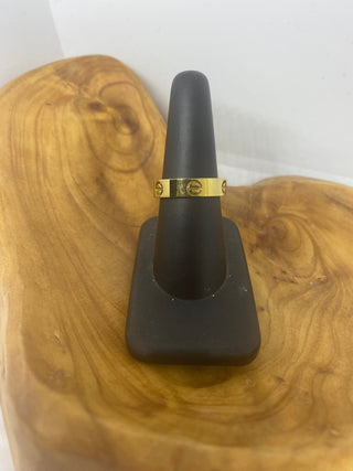 Stainless Steel Gold Tone Band Ring