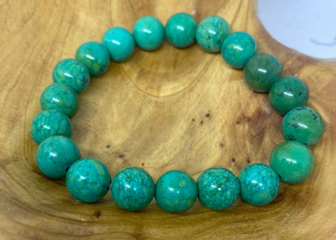Jade Green Large Bead Stretch Bracelet