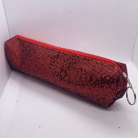 Red Glitter Pencil Case Pouch