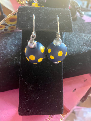 Michigan Clay Beaded Polka Dot Earrings