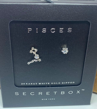 Pisces 24K White Gold Dipped Earrings