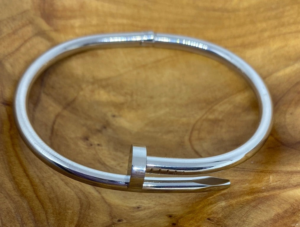 Stainless Steel Nail Bangle Bracelet