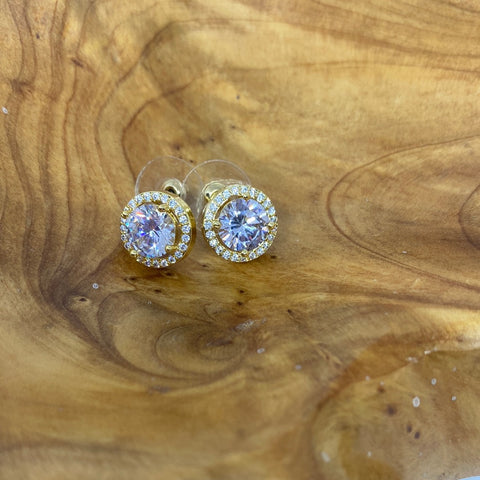 1K CZ Diamond Round Wrap Earrings