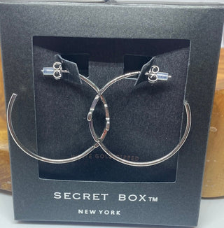 White Gold Dipped 30mm Cross Hoop Earrings