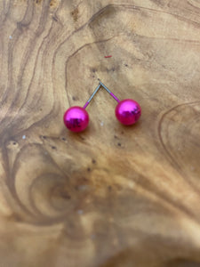 Fuchsia Love Ball Post Earrings