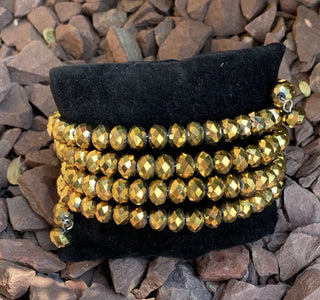 Gold Tone Beaded Wrap Bracelet