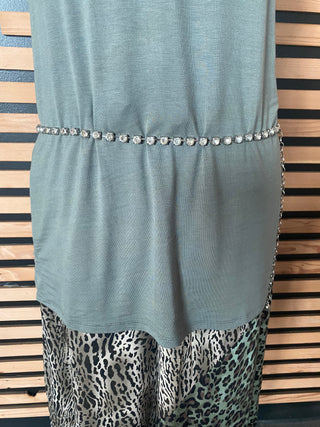 Clear Rhinestone Chain Link Belt