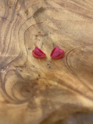 Fuchsia Heart Post Earrings
