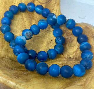 Deep Blue Bead Stretch Bracelet