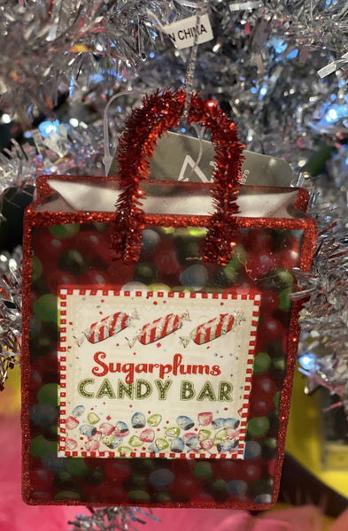 Kringle Candy Company Sugarplums Candy Bar Shopping Bag Ornament