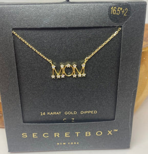 Mom 14K Gold Dipped with Cz Diamonds Necklace