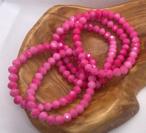 Shades of Pink Rondelle Stretch Bracelet