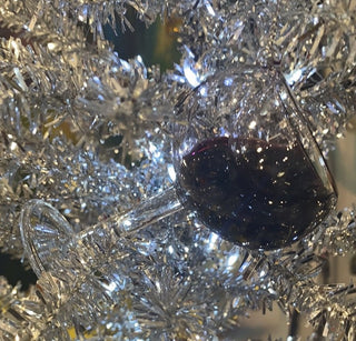Red Wine Wide Rim Glass Ornament