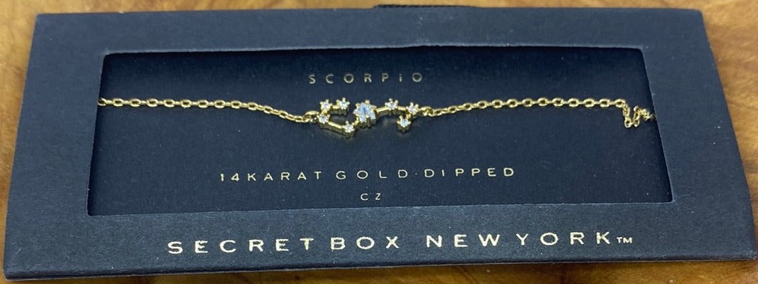 Scorpio 14K Gold Dipped Bracelet w CZ Diamonds