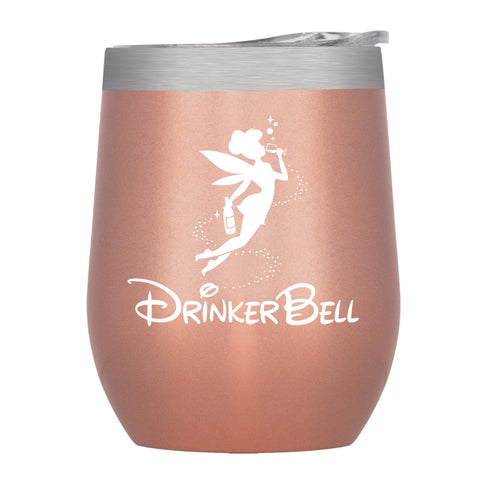 Insulated Wine Tumbler Rose Gold Drinker Bell