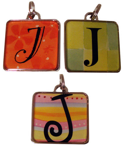 Ganz Square  J Initial Charm Necklace Bracelet