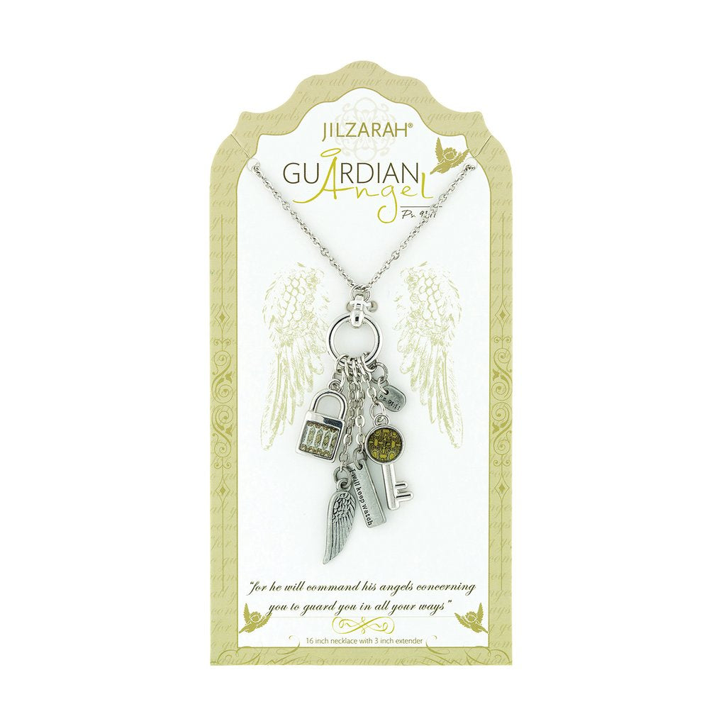 Guardian Angel Pendant Charm Necklace