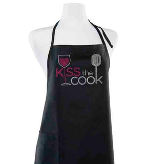 Kiss The Cook Rhinestone Kitchen Apron