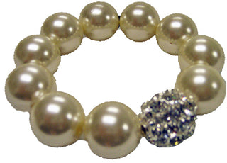 Stretch Pearl Rhinestone Bauble  Bracelet