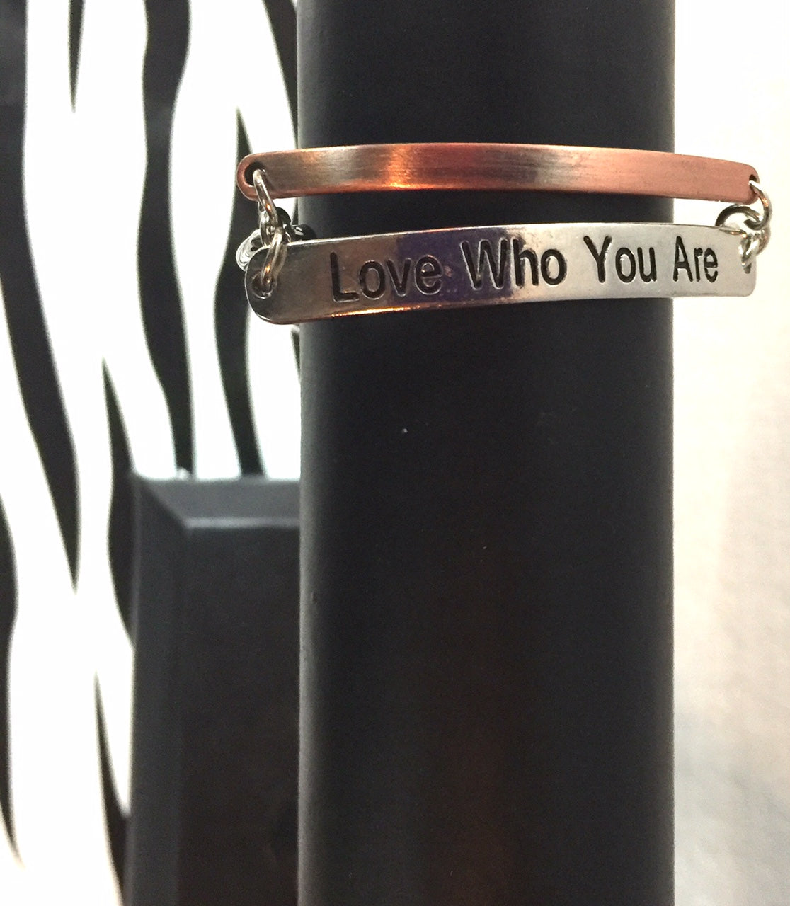 Love Who You Are  Mixed Metal Chain Link Bracelet