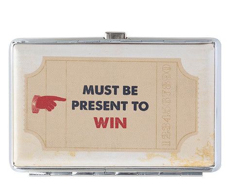 Must Be Present to Win Business Card Gift Card Holder