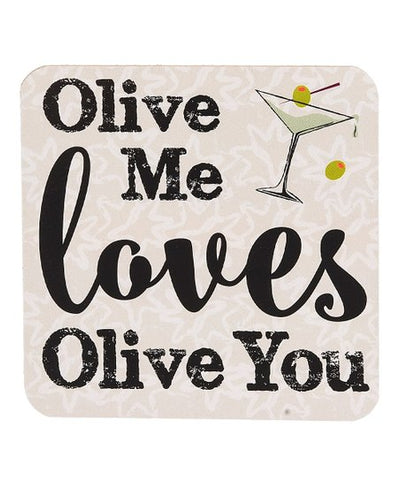 Olive Me Loves Olive You Drink Coaster