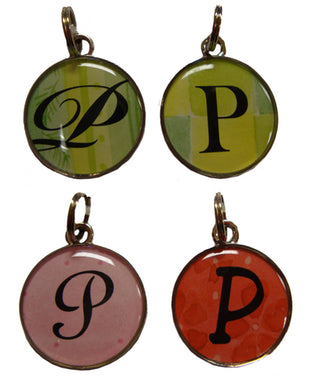 Ganz Round  P  Initial Charm Necklace or Bracelet