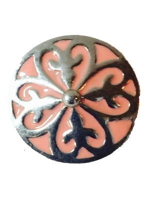 Peach Scroll Flowers Interchangeable Snap Jewelry