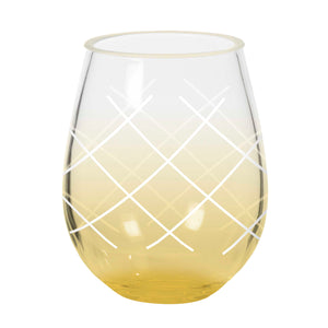 Acrylic Yellow Pineapple Style Stemless  Glass