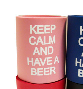 Pink  Keep Calm and Have a Beer Foam Can Coozie