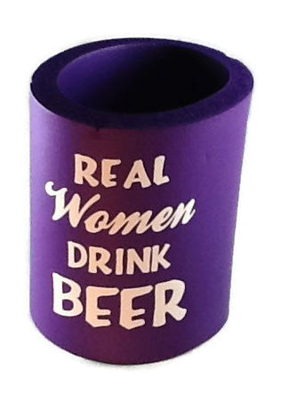 Purple Real Women Drink Beer Can Cooler