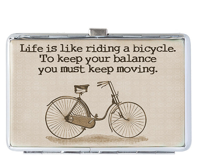Life Is Like Riding a Bicycle Business Card Credit Card Holder