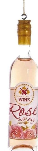 Rose All Day Wine Glass Bottle Ornament
