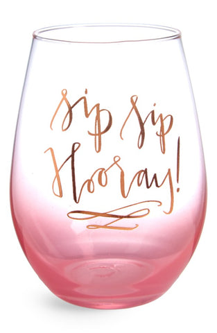 Sip Sip Hooray Stemless Wine Glass