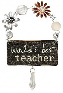 World's Best Teacher Hanging Plaque Ornament