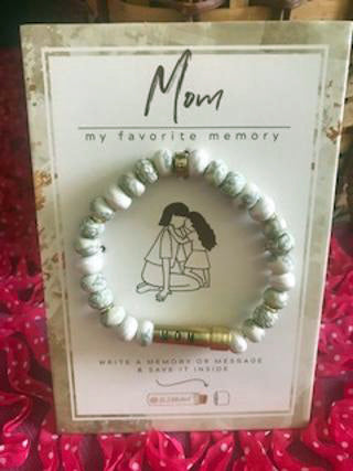Mom Beaded Message Stretch Bracelet