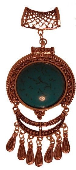 Turquoise Dangle Interchangeable Pendant Scarf Charm Necklace