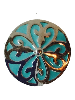 Turquoise Scroll Flowers Interchangeable Snap Jewelry