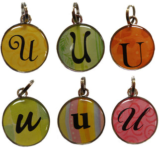 Ganz Round  U Initial Charm for Necklace or Bracelet
