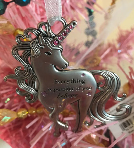 Unicorn Ornament Everything is possible if you believe Purse Bling