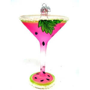 Happiness is a Watermelon Martini Cocktail Ornament