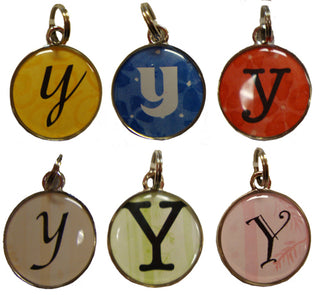 Ganz Round Y Initial Charm Bracelet or Necklace