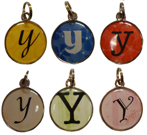 Ganz Round Y Initial Charm Bracelet or Necklace