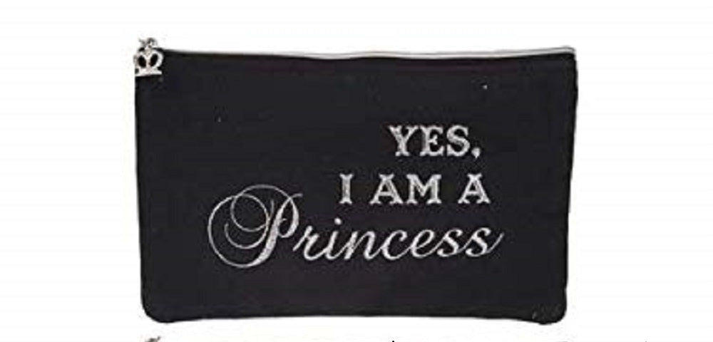 Yes i Am A Princess Black Make up Bag
